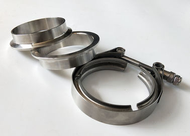 6 Inch Stainless Auto Vehicle Parts Exhaust V Band Clamps Flange With Blot
