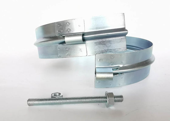 Galvanized 300mm 48mm 0.8mm Heavy Duty Pipe Clamps