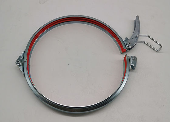 160mm Quick Release Galvanized Pipe Clamp With Red Rubber