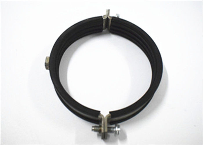 Black Rubber Ring Split Pipe Clamp For Tube System With Galvanized 80400MM