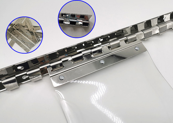 Wall Mounted Stainless Steel Stamping Parts Pvc Strip Curtain Rail System 1230mm