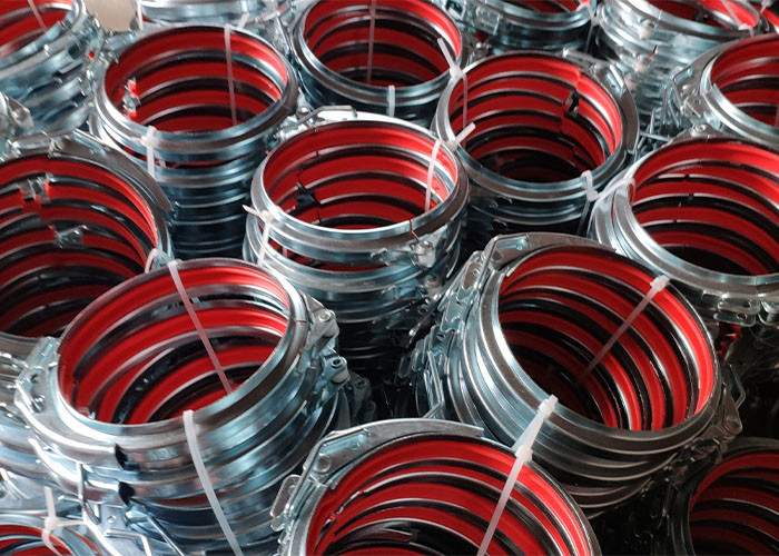 Odm 150mm Galvanised Tube Clamps Flange Ductwork Wrapped Rapid Lock