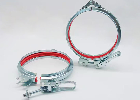 U Type Grooved Galvanized Pipe Clamp Adjustable Sealing Ring Ventilation Dust Clamp