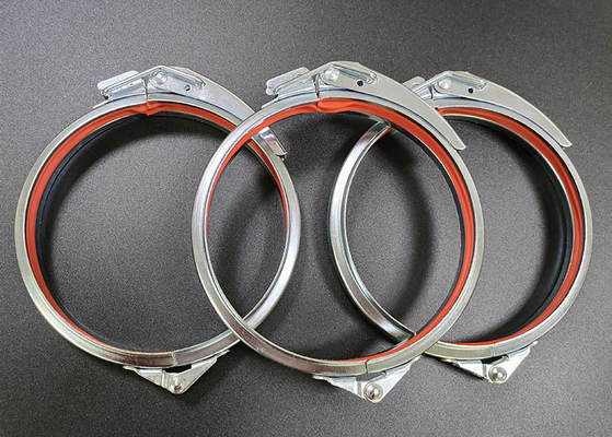 Quick Release Round Carbon Steel Duct Clamps For Welding Connection
