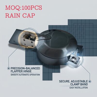 304 Stainless Steel Exhaust Stack Rain Cap with Counterweight Flap and Bumper Block for Tractor Exhaust Pipe