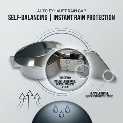 304 Stainless Steel Automatic Counterweight Exhaust Rain Cap Clamp-on Exhaust Flapper for Heavy-Duty Diesel Machinery