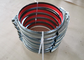 200mm Quick Release Duct Galvanized Tube Clamps With Red Rubber Lining