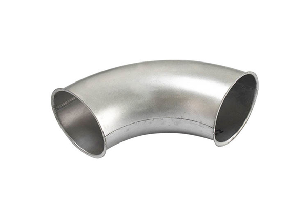 Silver White Dust Extraction Pipe Stainless Steel 60 Degree Elbow Welding Connection