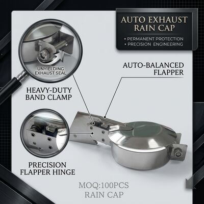 3 Inch 304 Stainless Steel Spring Assisted Exhaust Rain Cap for Vertical Stack Pipe and Muffler Rain Cap Flap